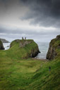 The ruins of the last Dunseverick Castle, sacked in 1642, on the north Coast of County Antrim, Northern Ireland.